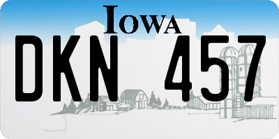 IA license plate DKN457