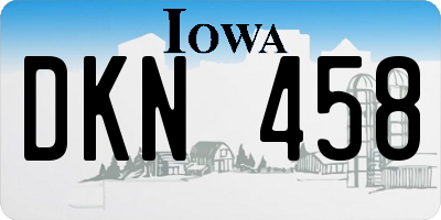 IA license plate DKN458