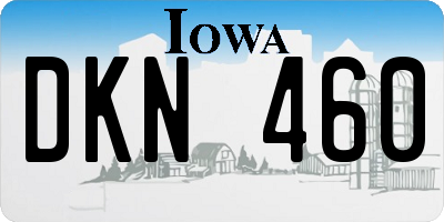 IA license plate DKN460