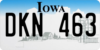 IA license plate DKN463