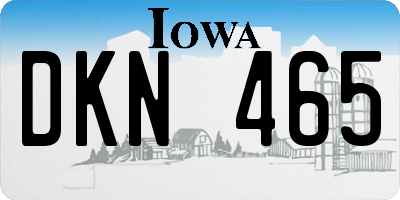 IA license plate DKN465