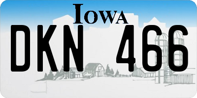 IA license plate DKN466