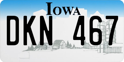 IA license plate DKN467