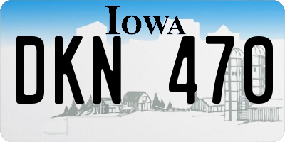 IA license plate DKN470