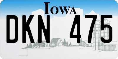 IA license plate DKN475