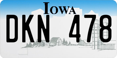 IA license plate DKN478