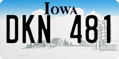 IA license plate DKN481