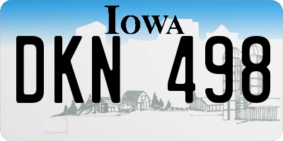 IA license plate DKN498