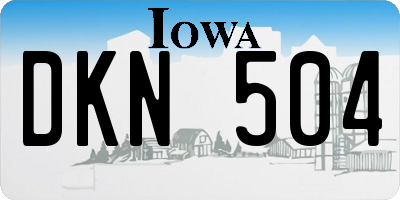 IA license plate DKN504