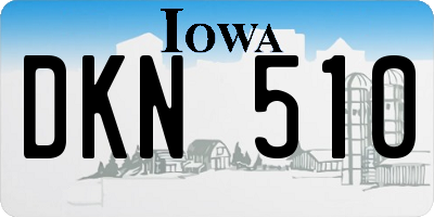 IA license plate DKN510