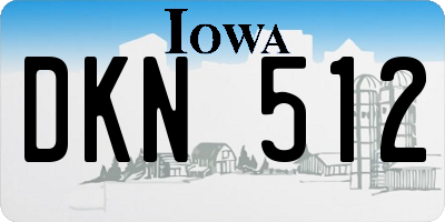 IA license plate DKN512