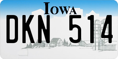 IA license plate DKN514