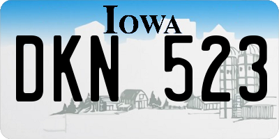 IA license plate DKN523