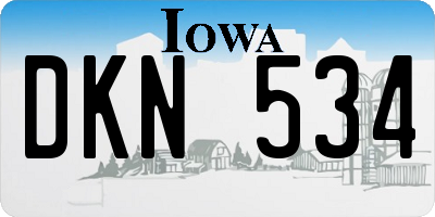 IA license plate DKN534
