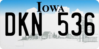 IA license plate DKN536