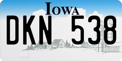 IA license plate DKN538