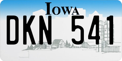 IA license plate DKN541