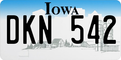 IA license plate DKN542