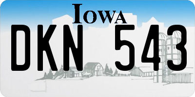 IA license plate DKN543