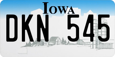 IA license plate DKN545