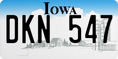 IA license plate DKN547