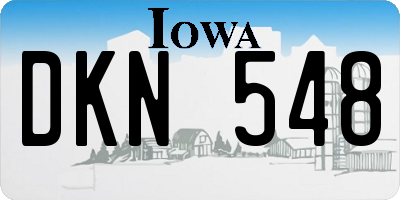 IA license plate DKN548