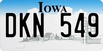 IA license plate DKN549