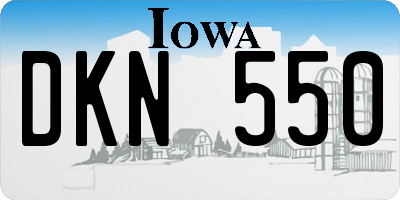 IA license plate DKN550