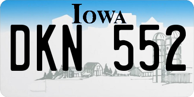 IA license plate DKN552
