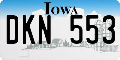 IA license plate DKN553