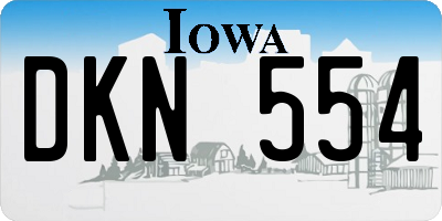 IA license plate DKN554