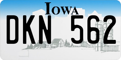 IA license plate DKN562