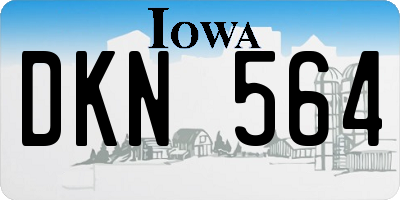 IA license plate DKN564