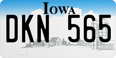 IA license plate DKN565
