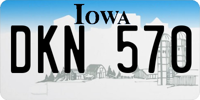 IA license plate DKN570