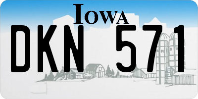 IA license plate DKN571
