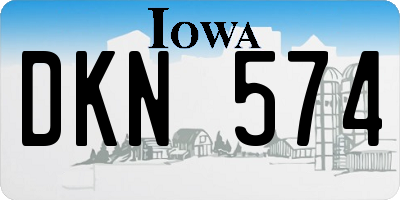 IA license plate DKN574
