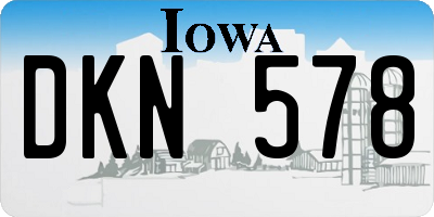 IA license plate DKN578