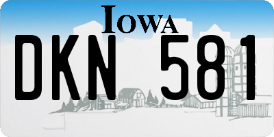 IA license plate DKN581