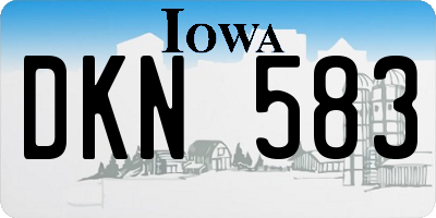 IA license plate DKN583