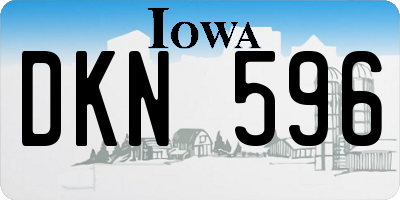 IA license plate DKN596