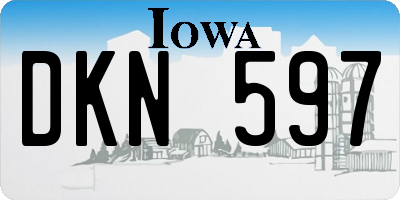 IA license plate DKN597