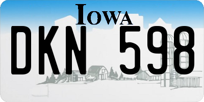 IA license plate DKN598