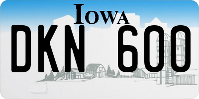 IA license plate DKN600
