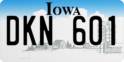 IA license plate DKN601