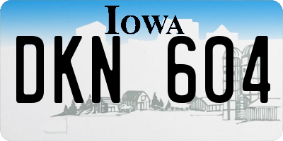 IA license plate DKN604