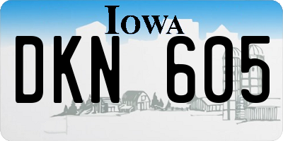 IA license plate DKN605