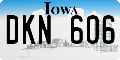 IA license plate DKN606