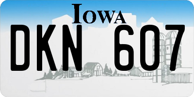 IA license plate DKN607