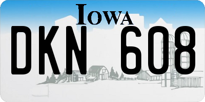 IA license plate DKN608